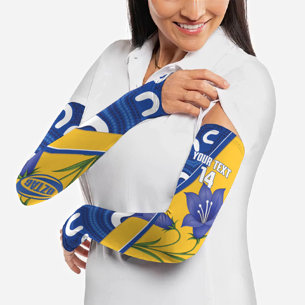 Australian Capital Territory Oztag Custom Arm Sleeves ACT Royal Bluebell Indigenous Art
