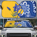 Australian Capital Territory Oztag Auto Sun Shade ACT Royal Bluebell Indigenous Art
