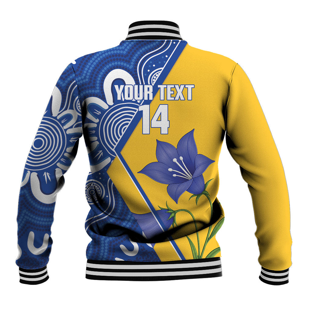 Australian Capital Territory Oztag Custom Baseball Jacket ACT Royal Bluebell Indigenous Art