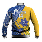 Australian Capital Territory Oztag Custom Baseball Jacket ACT Royal Bluebell Indigenous Art