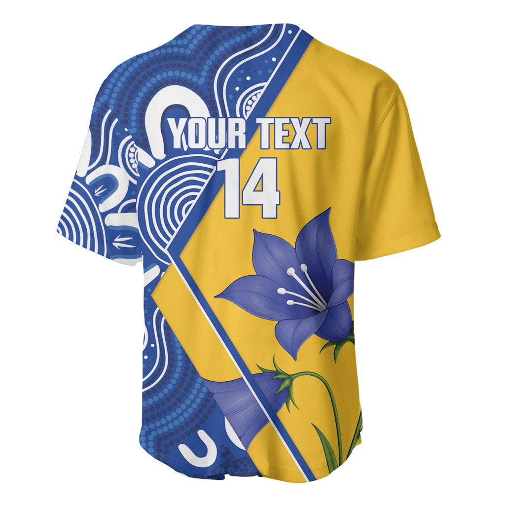 Australian Capital Territory Oztag Custom Baseball Jersey ACT Royal Bluebell Indigenous Art