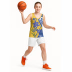 Australian Capital Territory Oztag Custom Basketball Jersey ACT Royal Bluebell Indigenous Art