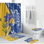 Australian Capital Territory Oztag Bathroom Set ACT Royal Bluebell Indigenous Art