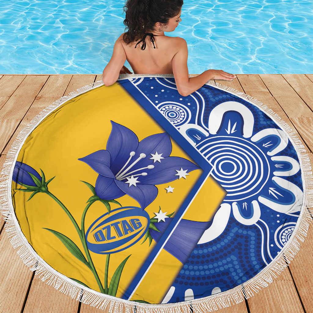 Australian Capital Territory Oztag Beach Blanket ACT Royal Bluebell Indigenous Art