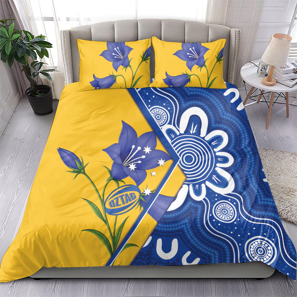 Australian Capital Territory Oztag Bedding Set ACT Royal Bluebell Indigenous Art