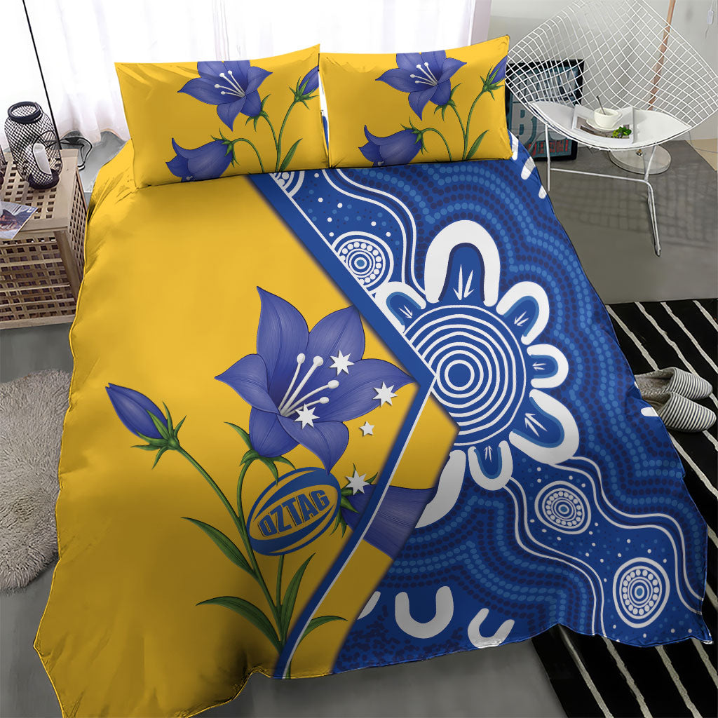 Australian Capital Territory Oztag Bedding Set ACT Royal Bluebell Indigenous Art