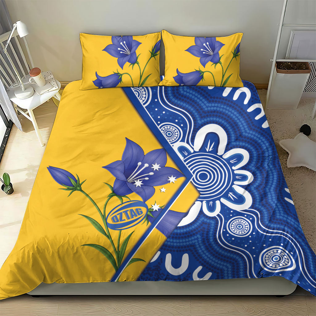 Australian Capital Territory Oztag Bedding Set ACT Royal Bluebell Indigenous Art