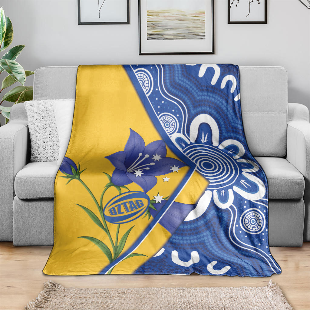 Australian Capital Territory Oztag Blanket ACT Royal Bluebell Indigenous Art