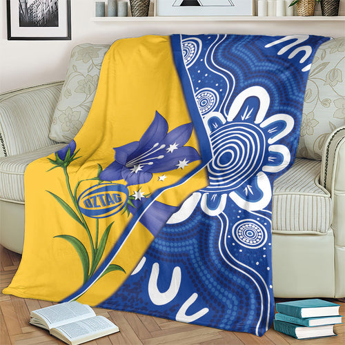 Australian Capital Territory Oztag Blanket ACT Royal Bluebell Indigenous Art