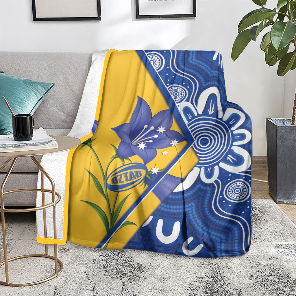 Australian Capital Territory Oztag Blanket ACT Royal Bluebell Indigenous Art