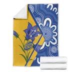Australian Capital Territory Oztag Blanket ACT Royal Bluebell Indigenous Art