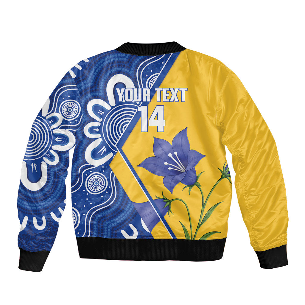 Australian Capital Territory Oztag Custom Bomber Jacket ACT Royal Bluebell Indigenous Art