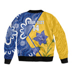 Australian Capital Territory Oztag Custom Bomber Jacket ACT Royal Bluebell Indigenous Art