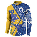 Australian Capital Territory Oztag Custom Button Sweatshirt ACT Royal Bluebell Indigenous Art