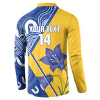 Australian Capital Territory Oztag Custom Button Sweatshirt ACT Royal Bluebell Indigenous Art