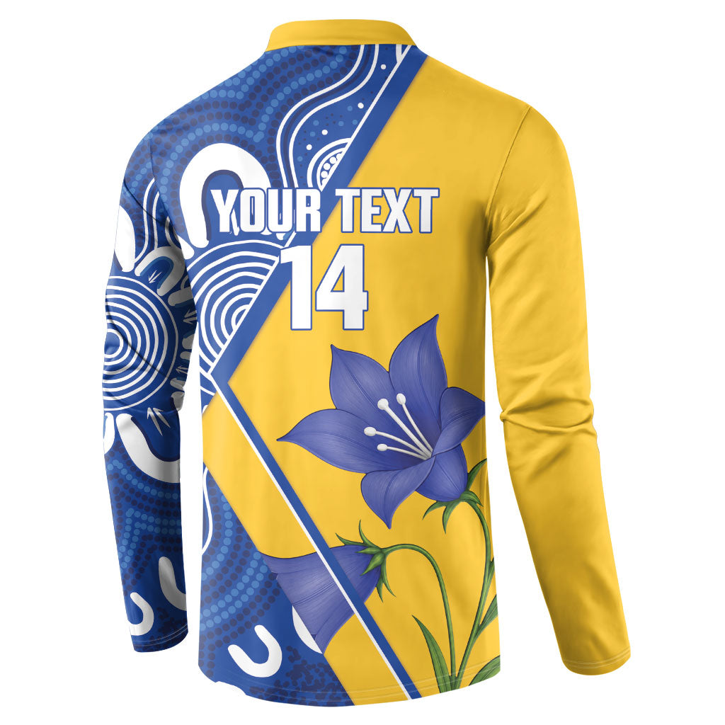 Australian Capital Territory Oztag Custom Button Sweatshirt ACT Royal Bluebell Indigenous Art