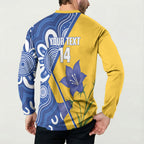 Australian Capital Territory Oztag Custom Button Sweatshirt ACT Royal Bluebell Indigenous Art