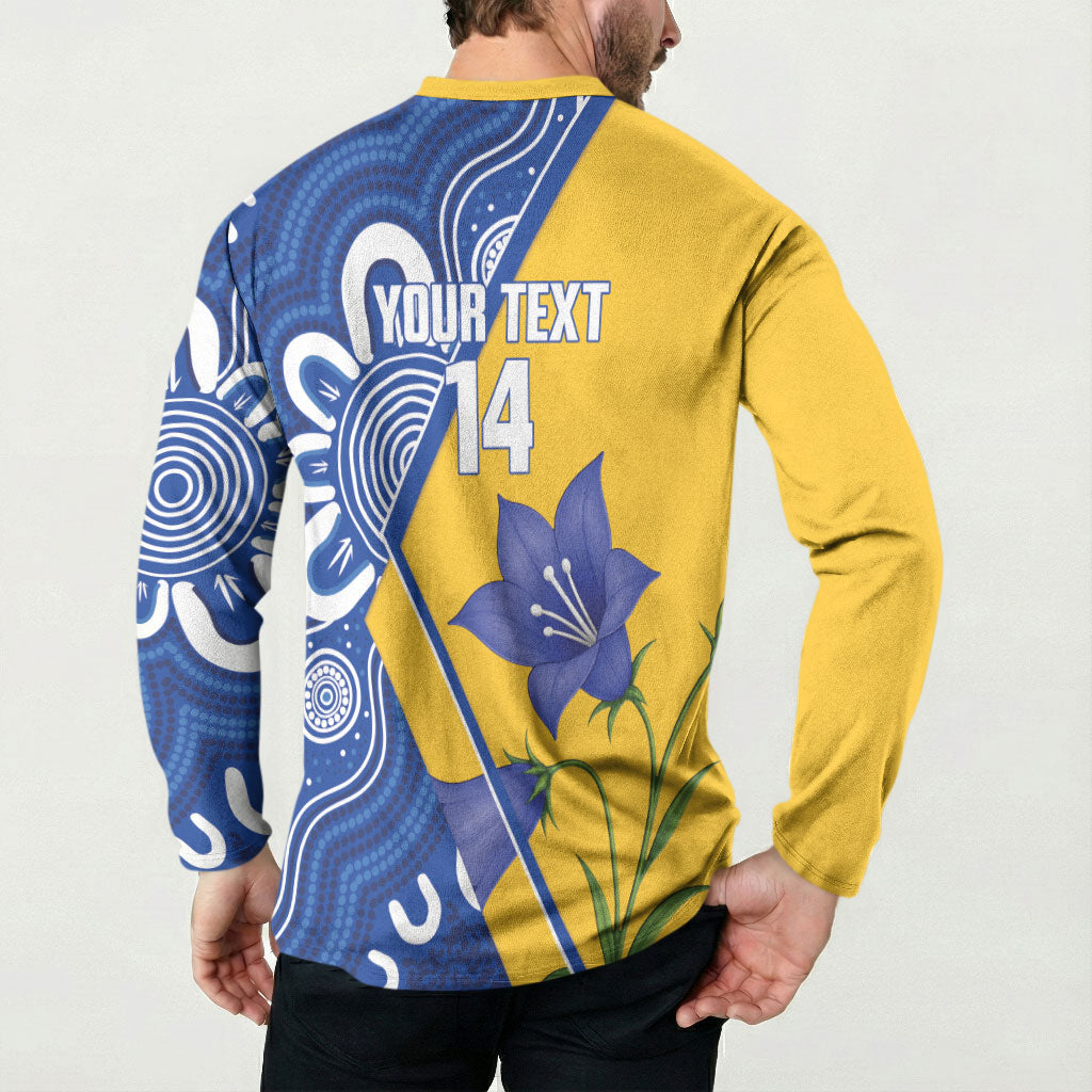 Australian Capital Territory Oztag Custom Button Sweatshirt ACT Royal Bluebell Indigenous Art