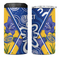 Australian Capital Territory Oztag Custom 4 in 1 Can Cooler Tumbler ACT Royal Bluebell Indigenous Art