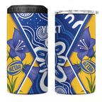 Australian Capital Territory Oztag Custom 4 in 1 Can Cooler Tumbler ACT Royal Bluebell Indigenous Art