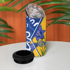 Australian Capital Territory Oztag Custom 4 in 1 Can Cooler Tumbler ACT Royal Bluebell Indigenous Art