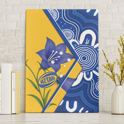 Australian Capital Territory Oztag Canvas Wall Art ACT Royal Bluebell Indigenous Art