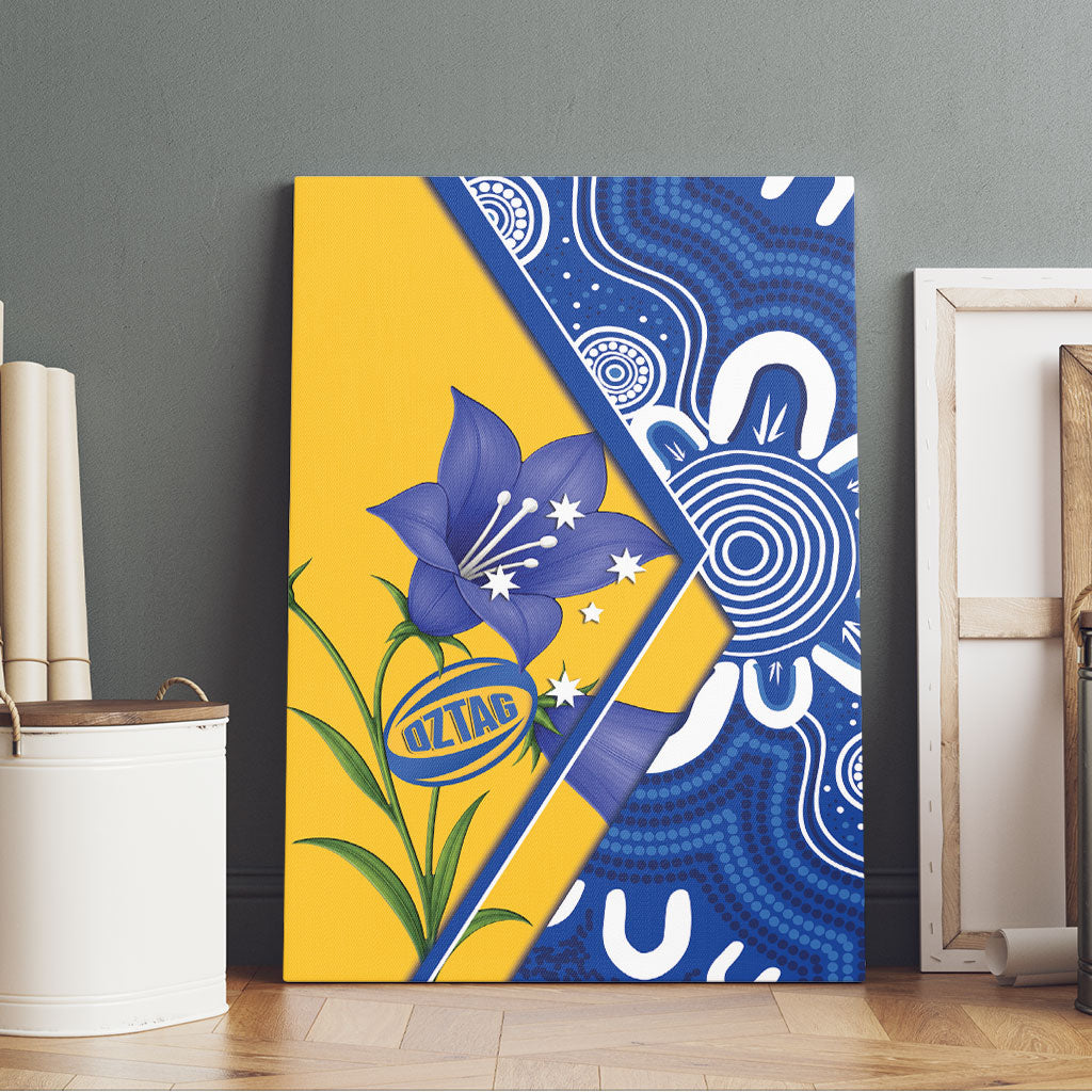 Australian Capital Territory Oztag Canvas Wall Art ACT Royal Bluebell Indigenous Art