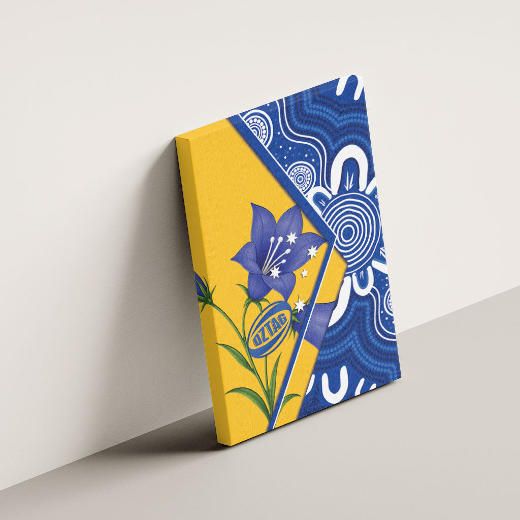 Australian Capital Territory Oztag Canvas Wall Art ACT Royal Bluebell Indigenous Art