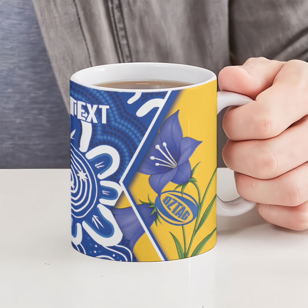 Australian Capital Territory Oztag Custom Ceramic Mug ACT Royal Bluebell Indigenous Art