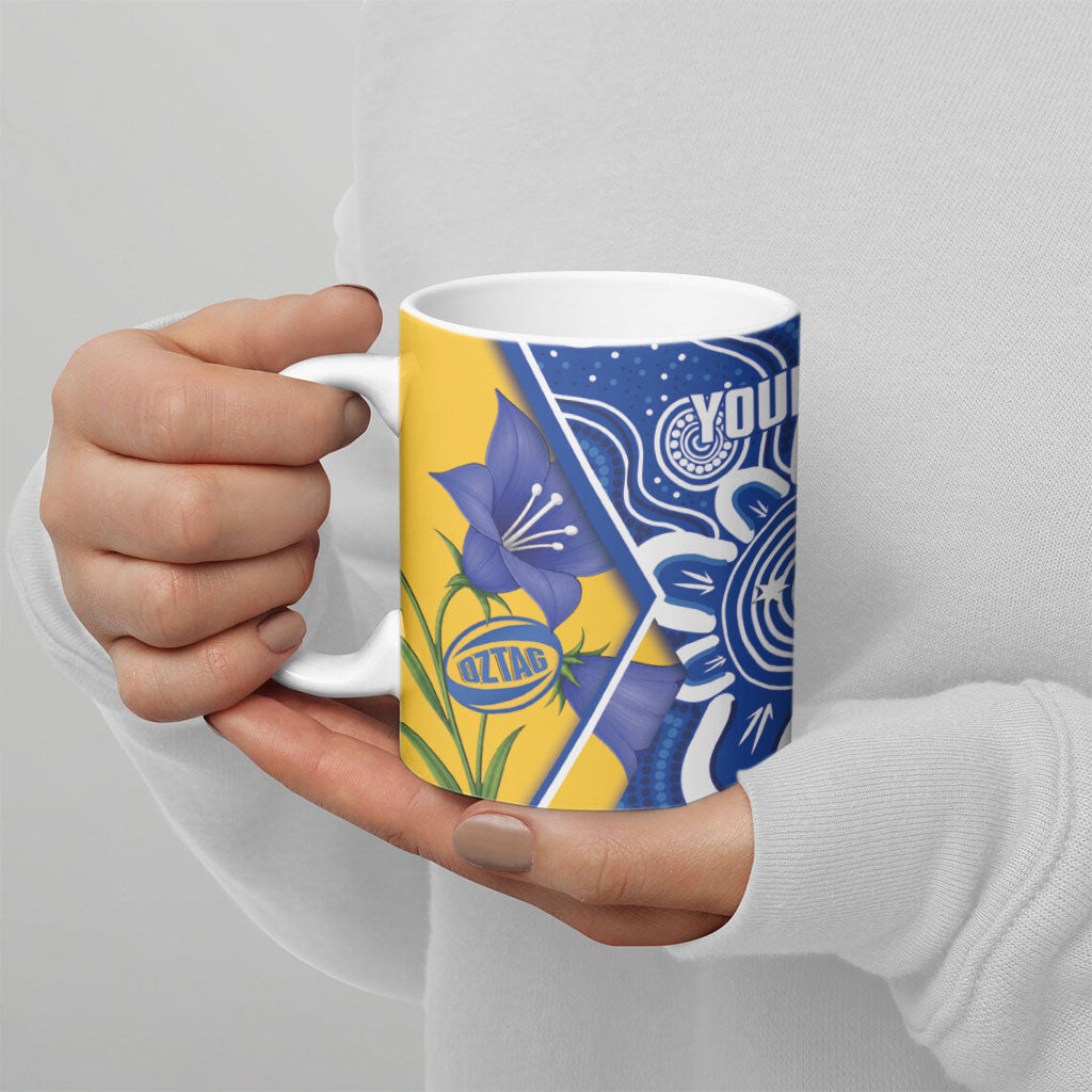 Australian Capital Territory Oztag Custom Ceramic Mug ACT Royal Bluebell Indigenous Art