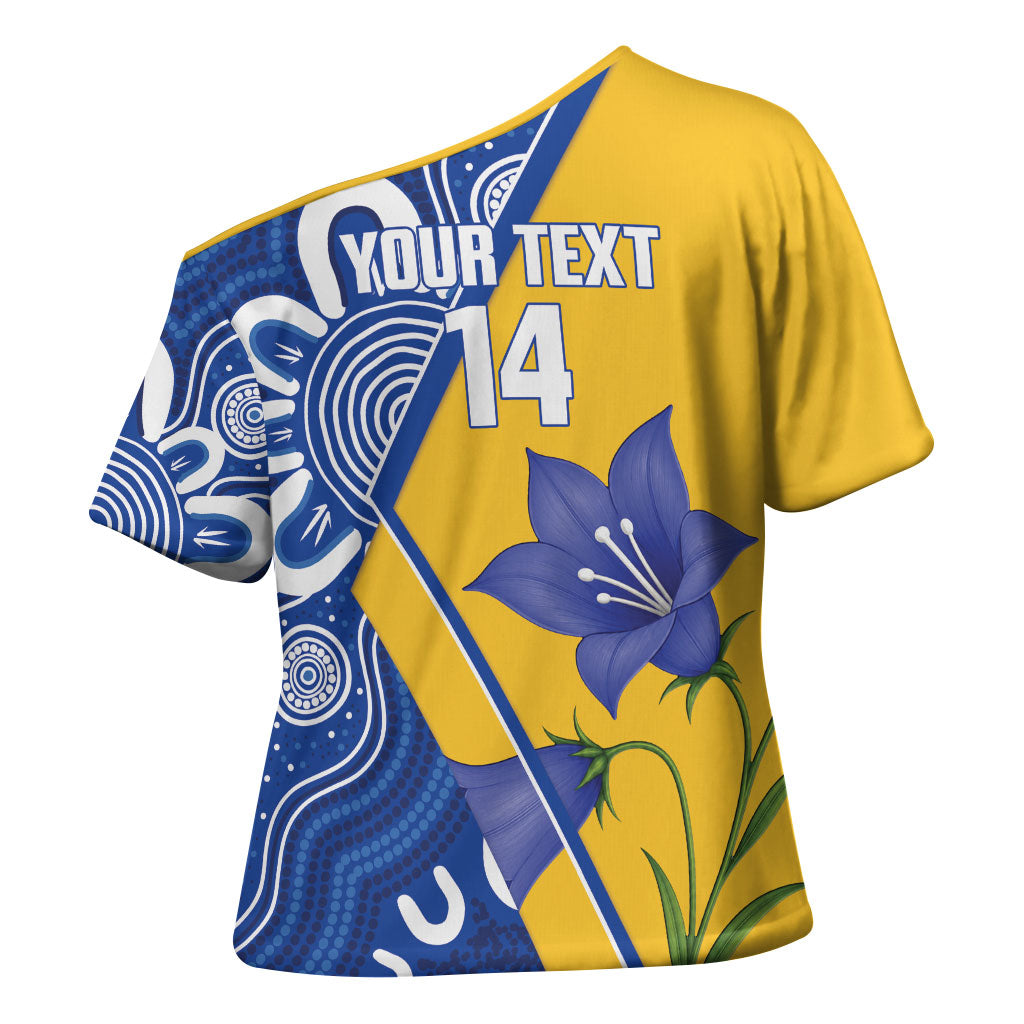 Australian Capital Territory Oztag Custom Cross Shoulder Shirt ACT Royal Bluebell Indigenous Art