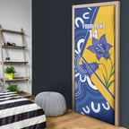 Australian Capital Territory Oztag Custom Door Cover ACT Royal Bluebell Indigenous Art