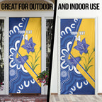 Australian Capital Territory Oztag Custom Door Cover ACT Royal Bluebell Indigenous Art