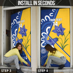 Australian Capital Territory Oztag Custom Door Cover ACT Royal Bluebell Indigenous Art