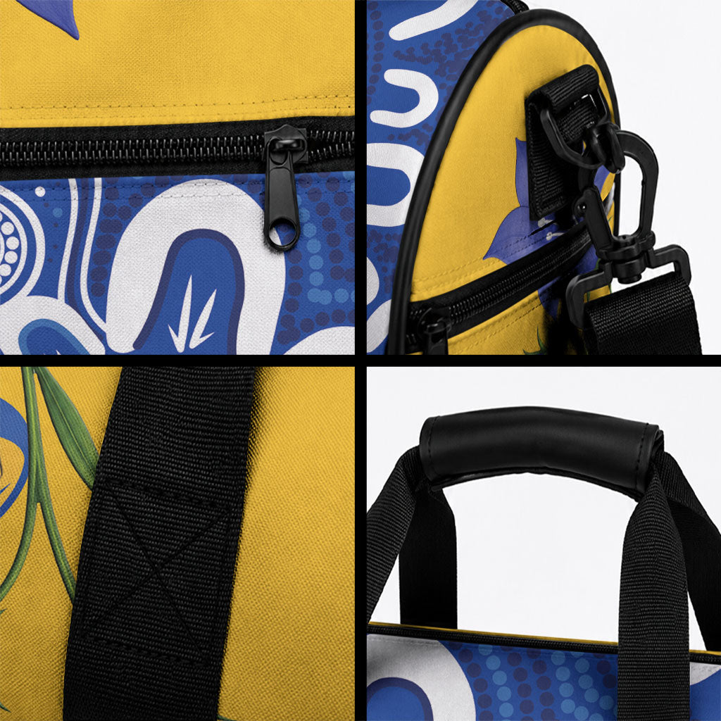 Australian Capital Territory Oztag Duffle Bag ACT Royal Bluebell Indigenous Art