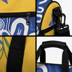 Australian Capital Territory Oztag Duffle Bag ACT Royal Bluebell Indigenous Art