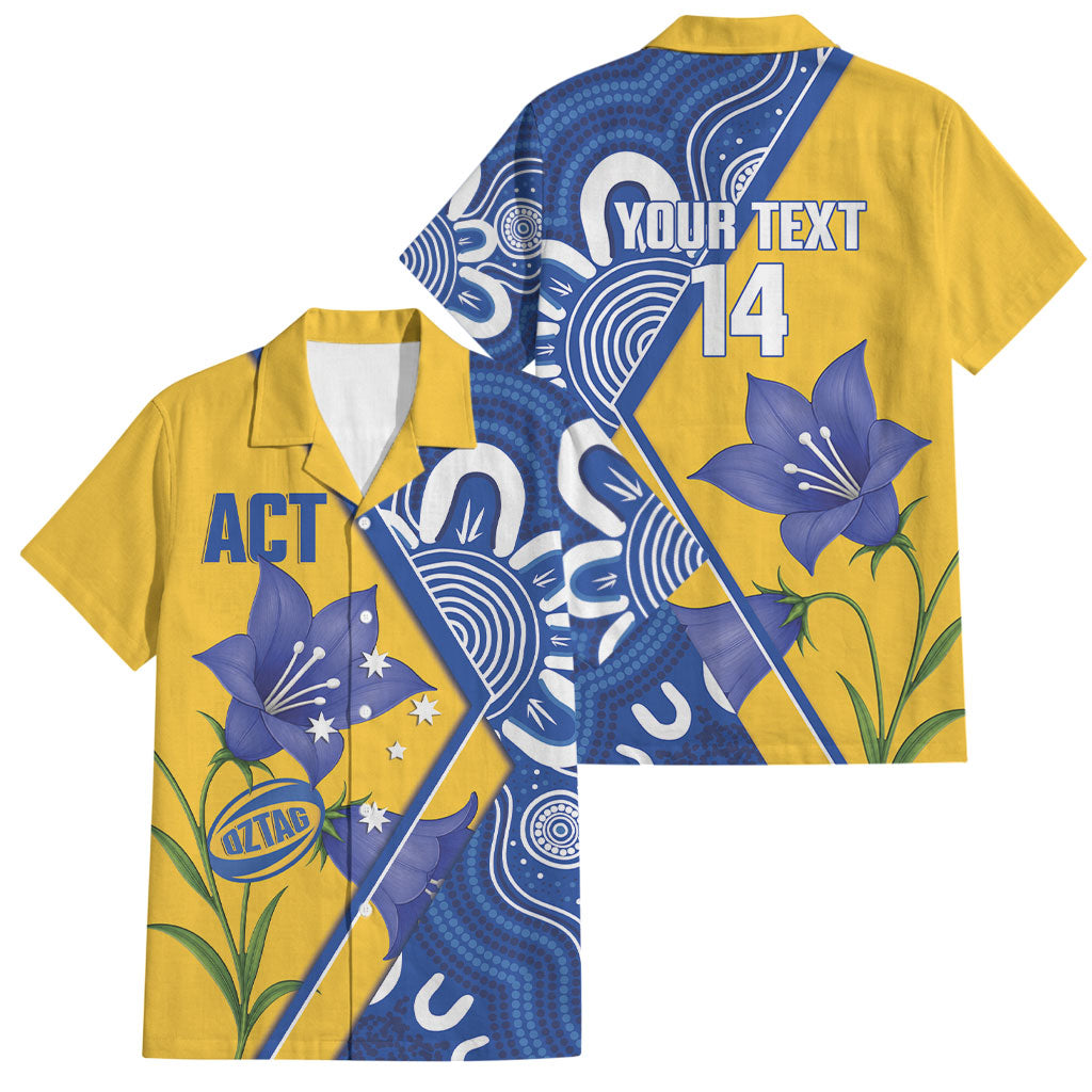 Australian Capital Territory Oztag Custom Family Matching Mermaid Dress and Hawaiian Shirt ACT Royal Bluebell Indigenous Art
