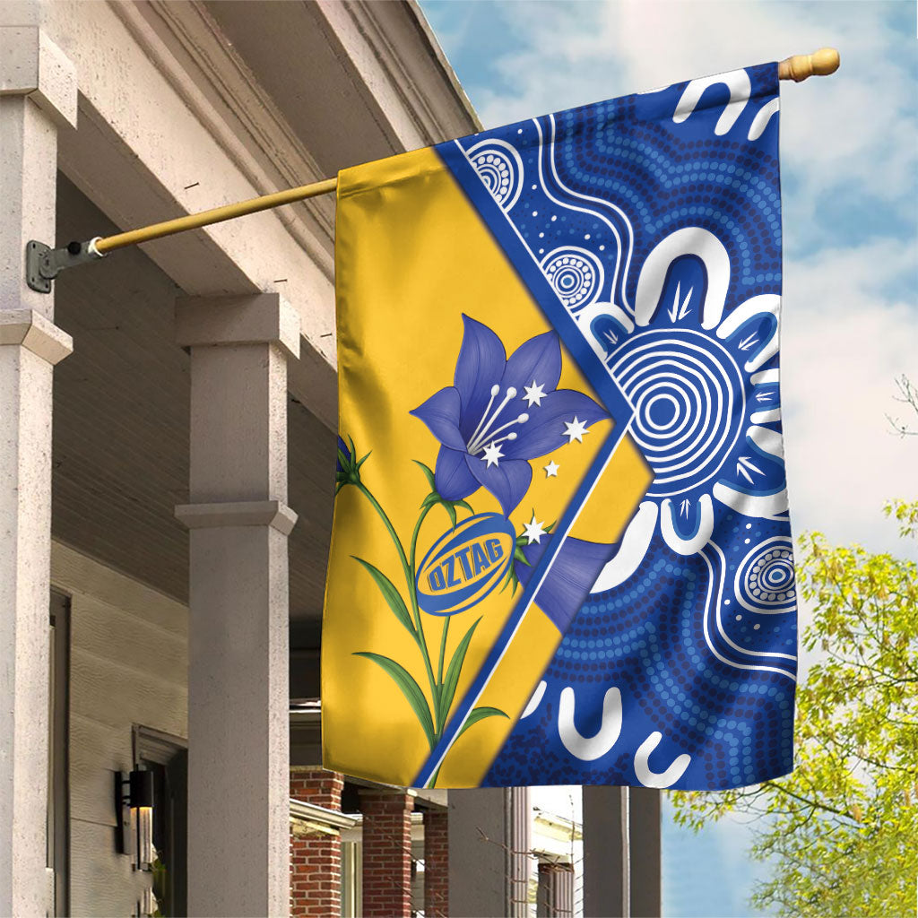 Australian Capital Territory Oztag Garden Flag ACT Royal Bluebell Indigenous Art