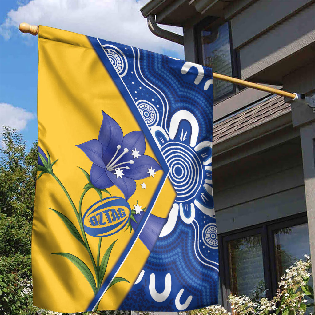 Australian Capital Territory Oztag Garden Flag ACT Royal Bluebell Indigenous Art