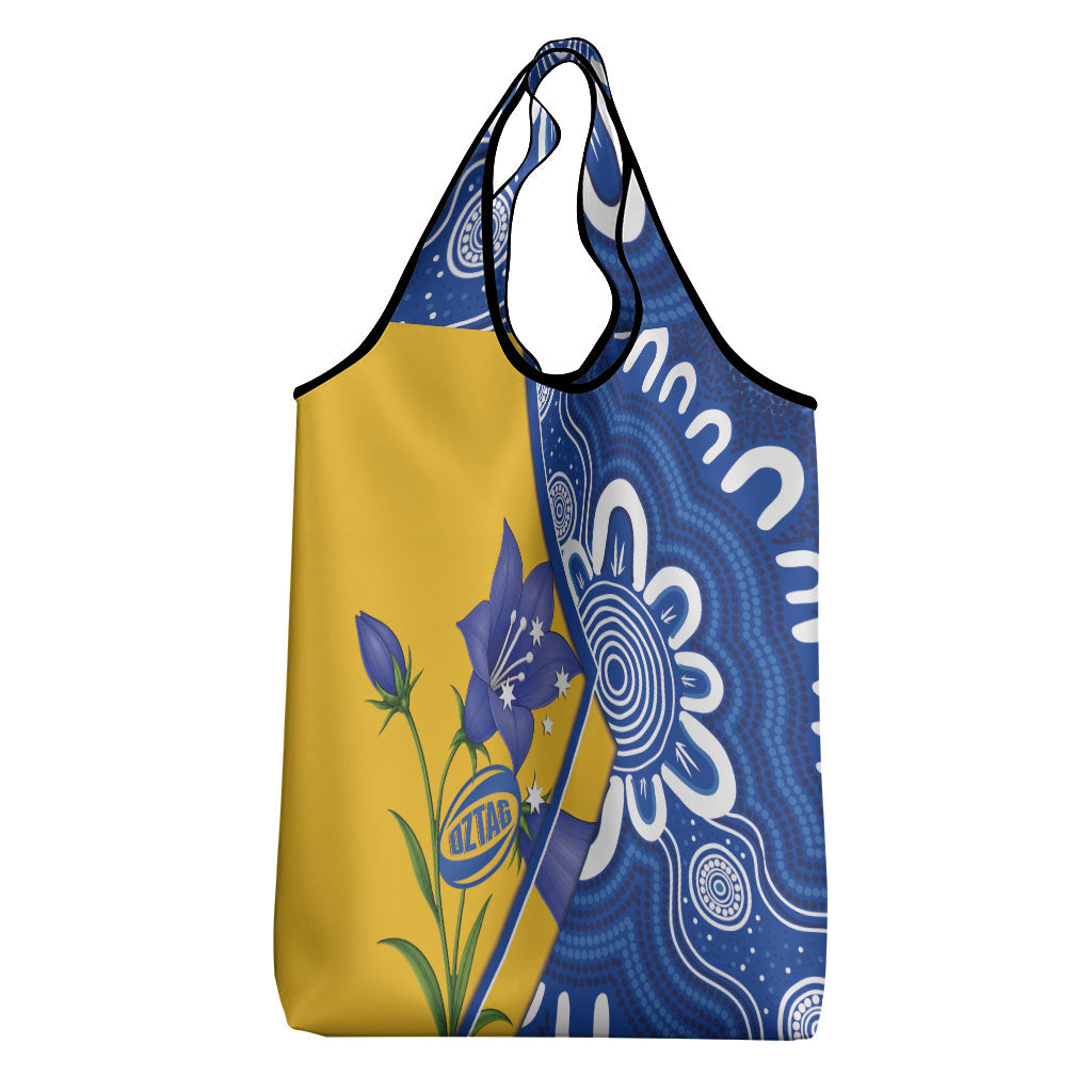 Australian Capital Territory Oztag Grocery Bag ACT Royal Bluebell Indigenous Art