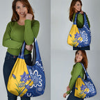 Australian Capital Territory Oztag Grocery Bag ACT Royal Bluebell Indigenous Art