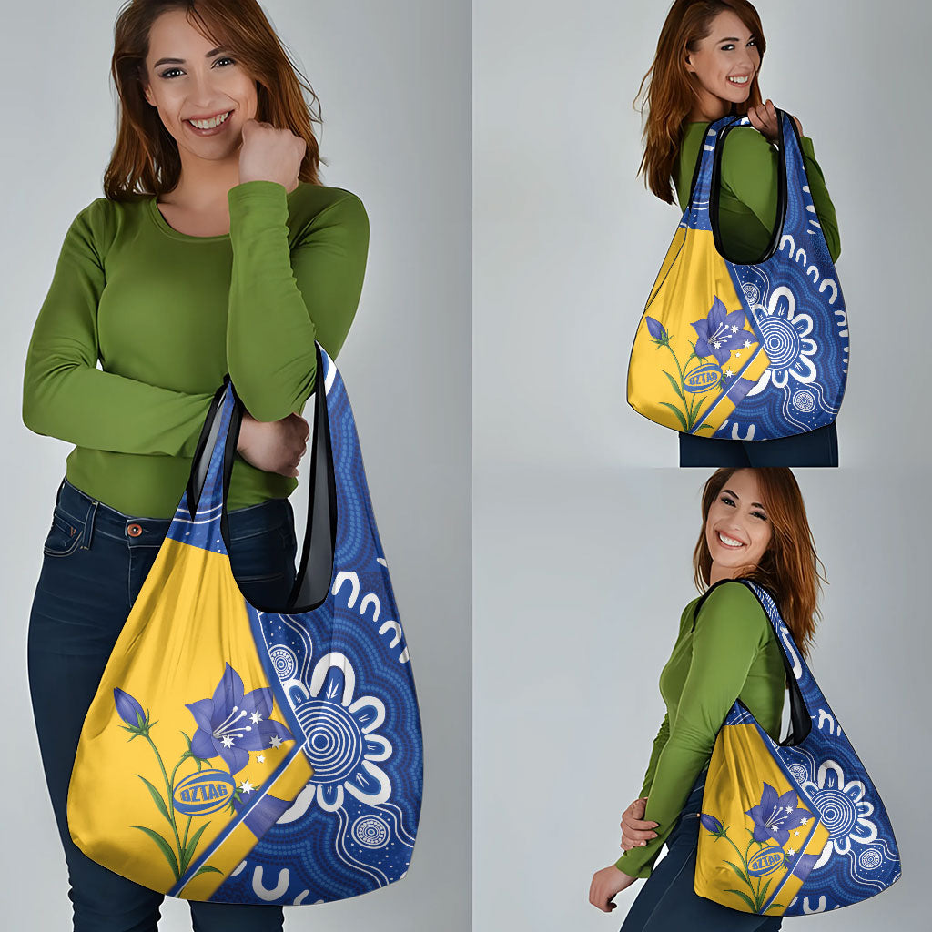 Australian Capital Territory Oztag Grocery Bag ACT Royal Bluebell Indigenous Art