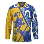 Australian Capital Territory Oztag Custom Hockey Jersey ACT Royal Bluebell Indigenous Art