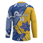 Australian Capital Territory Oztag Custom Hockey Jersey ACT Royal Bluebell Indigenous Art
