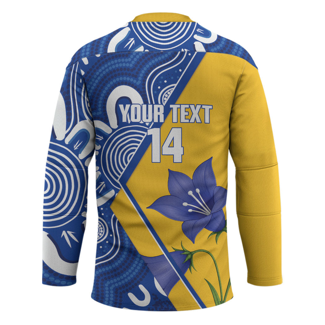 Australian Capital Territory Oztag Custom Hockey Jersey ACT Royal Bluebell Indigenous Art