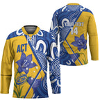 Australian Capital Territory Oztag Custom Hockey Jersey ACT Royal Bluebell Indigenous Art