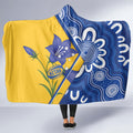 Australian Capital Territory Oztag Hooded Blanket ACT Royal Bluebell Indigenous Art