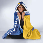 Australian Capital Territory Oztag Hooded Blanket ACT Royal Bluebell Indigenous Art
