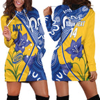Australian Capital Territory Oztag Custom Hoodie Dress ACT Royal Bluebell Indigenous Art