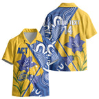 Australian Capital Territory Oztag Custom Kid Hawaiian Shirt ACT Royal Bluebell Indigenous Art